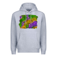 Heather Grey mardi gras leopard gemstone background Premium Hoodie - RanaPortraitStore