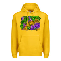Lemon mardi gras leopard gemstone background Premium Hoodie - RanaPortraitStore