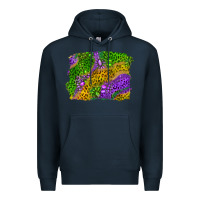Navy mardi gras leopard gemstone background Premium Hoodie - RanaPortraitStore