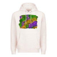 Pale Pink mardi gras leopard gemstone background Premium Hoodie - RanaPortraitStore