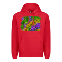 Red mardi gras leopard gemstone background Premium Hoodie - RanaPortraitStore