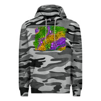 Slate Camo mardi gras leopard gemstone background Premium Hoodie - RanaPortraitStore