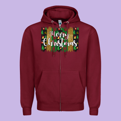 Merry Christmas Zipper Hoodie Designed By Jahusdesignshop