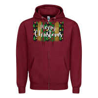 Burgundy merry christmas Zipper Hoodie - JahusDesignShop