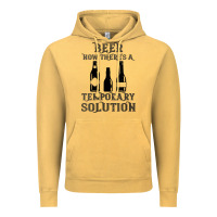 Vintage Mustard womens funny beer now there's a temporary solution drinking design v n Vintage Hoodie - linhVisuals
