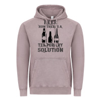 Vintage Zinc womens funny beer now there's a temporary solution drinking design v n Vintage Hoodie - linhVisuals