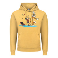 Vintage Mustard newcalvin and hobbes sing 09 Vintage Hoodie - linhVisuals