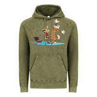 Vintage Olive newcalvin and hobbes sing 09 Vintage Hoodie - linhVisuals