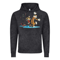 Vintage Black newcalvin and hobbes sing 09 Vintage Hoodie - linhVisuals