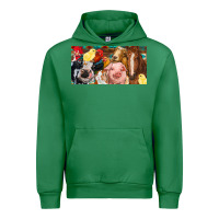Emerald Farm animals with aztec Urban Hoodie - RanaPortraitStore