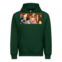 Foreset Green Farm animals with aztec Urban Hoodie - RanaPortraitStore