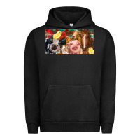 Pigment Black Farm animals with aztec Urban Hoodie - RanaPortraitStore