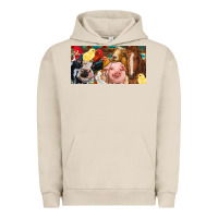 Pigment French Oak Farm animals with aztec Urban Hoodie - RanaPortraitStore