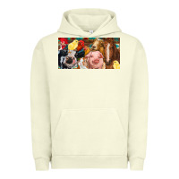 Pigment Pistachio Farm animals with aztec Urban Hoodie - RanaPortraitStore