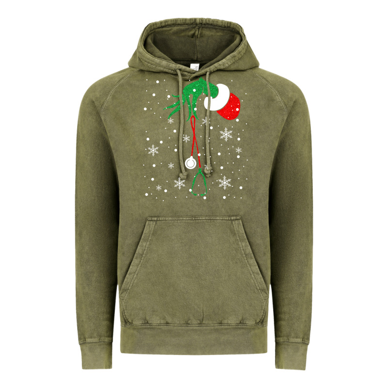 Newchristmas Grinch Hand Holding A Stethoscope Vintage Hoodie by linhVisuals | Teevron