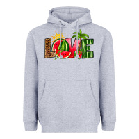 Heather Grey love watermelon Heavyweight Hoodie - RanaPortraitStore