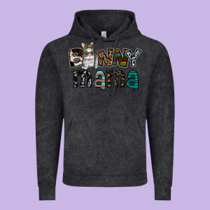 Bunny Mama Vintage Hoodie Designed By Cowhidedigitalart