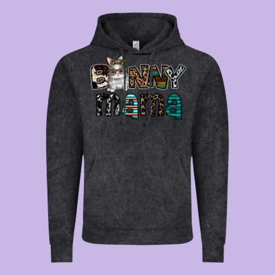 Bunny Mama Vintage Hoodie Designed By Cowhidedigitalart