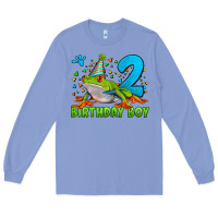 Colony Blue birthday boy frog age 2 Long Sleeve Tee - LillyAllenDesigns