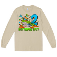 Mushroom birthday boy frog age 2 Long Sleeve Tee - LillyAllenDesigns