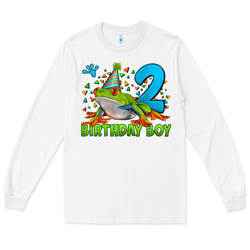 Birthday Boy Frog Age 2 Long Sleeve Tee by LillyAllenDesigns | Teevron