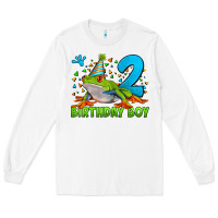 White birthday boy frog age 2 Long Sleeve Tee - LillyAllenDesigns