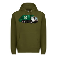 Army Green recycle truck Premium Hoodie - Artiststas