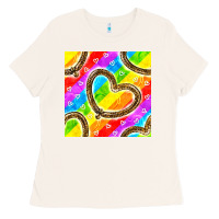 Bone Pride lgbtq leopard heart balloons pattern Ladies Tee - BundleAndBundleShop