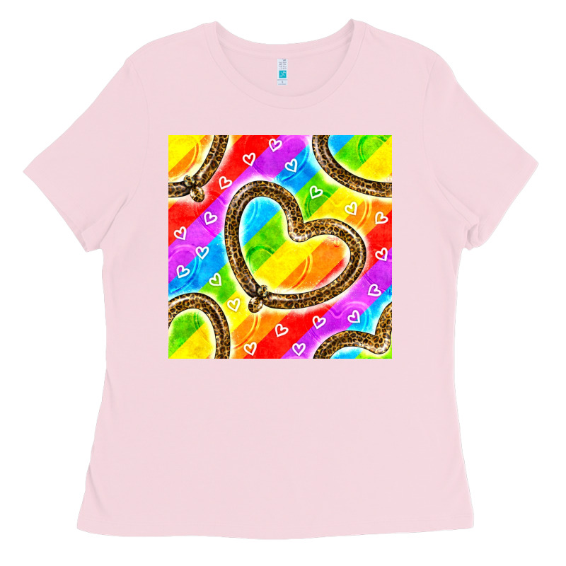 Pride Lgbtq Leopard Heart Balloons Pattern Ladies Tee by BundleAndBundleShop | Teevron