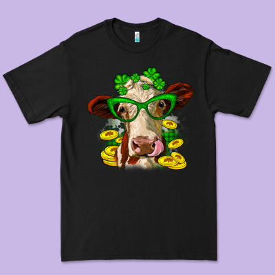 St. Patrick's Day Cow Premium Tee Designed By Oliviacreatesart