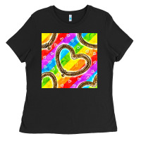 Black Pride lgbtq leopard heart balloons pattern Ladies Tee - BundleAndBundleShop