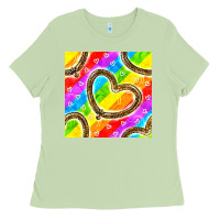 Matcha Pride lgbtq leopard heart balloons pattern Ladies Tee - BundleAndBundleShop