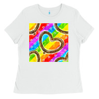 White Pride lgbtq leopard heart balloons pattern Ladies Tee - BundleAndBundleShop