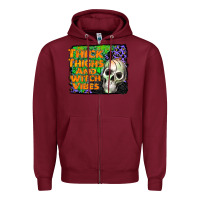 Burgundy thick thighs and witch vibes Zipper Hoodie - JahusDesignShop