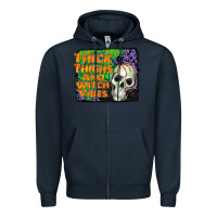 Navy thick thighs and witch vibes Zipper Hoodie - JahusDesignShop