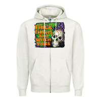 Oatmeal Heather thick thighs and witch vibes Zipper Hoodie - JahusDesignShop