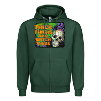 Sports Green thick thighs and witch vibes Zipper Hoodie - JahusDesignShop