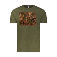 Vintage Olive glitter leopard fall background Vintage Tee - RanaPortraitStore