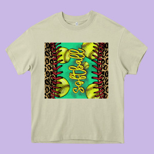 Softball Leopard Tumbler Heavy Core Tee Designed By Howdyjamesfarm