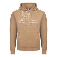 Vintage Coffee cat butt white Vintage Hoodie - linhVisuals