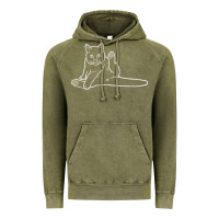 Vintage Olive cat butt white Vintage Hoodie - linhVisuals