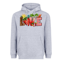 Heather Grey love strawberry Heavyweight Hoodie - RanaPortraitStore
