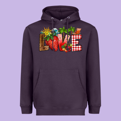 Love Strawberry Heavyweight Hoodie Designed By Ranaportraitstore