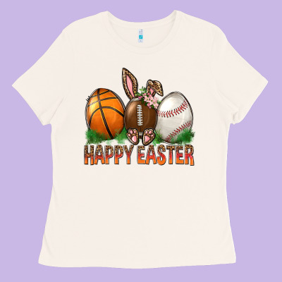 Happy Easter Sports Ladies Tee Designed By Bundleandbundleshop