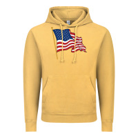 Vintage Mustard American flag Vintage Hoodie - linhVisuals