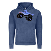 Vintage Denim Monster Truck Megalodon Vintage Hoodie - linhVisuals