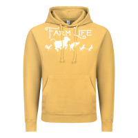 Vintage Mustard FARM LIFE ANIMAL Vintage Hoodie - linhVisuals