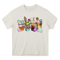 Cream Easter coffee cups Easter Day Heavy Core Tee - CowGirlArtShop
