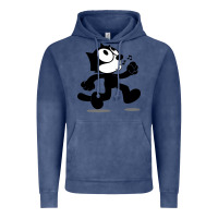 Vintage Denim felix the black cat music Vintage Hoodie - linhVisuals
