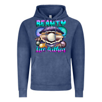 Vintage Denim Beauty Lies Within Vintage Hoodie - CowhideDigitalArt